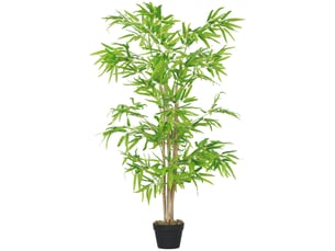 Bambous artificiels 1,20h m réalistes par bambou avec vrais troncs - pot inclus noir vert