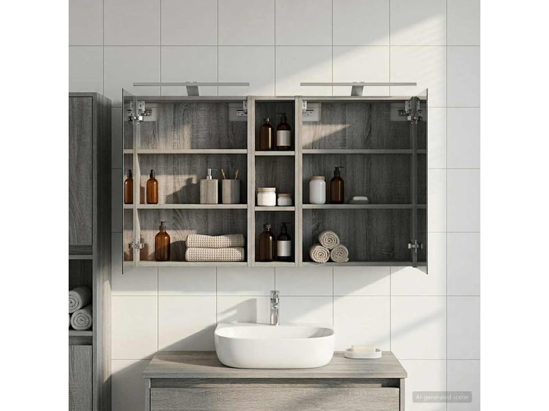  Ensemble de meubles de salle de bain 3 pcs 120x14.5x70 cm shl7428  - Conforama D