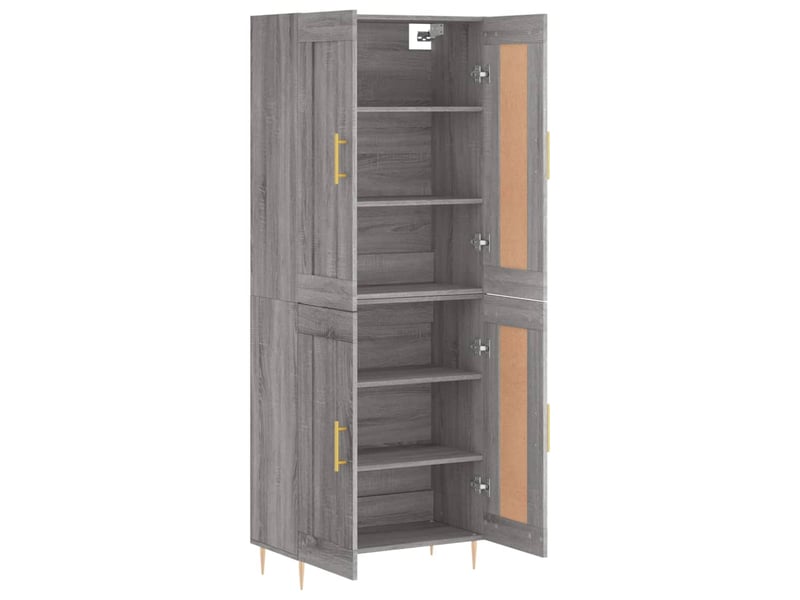 Buffet haut - bahut - meuble de rangement sonoma gris 69,5x34x180 cm bois d'ingénierie - Conforama D