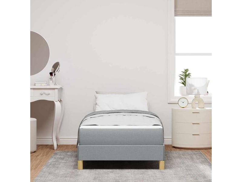  Lit simple- lit adulte -  lit à ressorts gris clair 100 x 200 cm tissu  - Conforama B