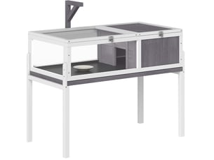 Enclos pour tortue avec maisonnette, fenêtre et couvercle 104 x 53 x 82 cm evryae