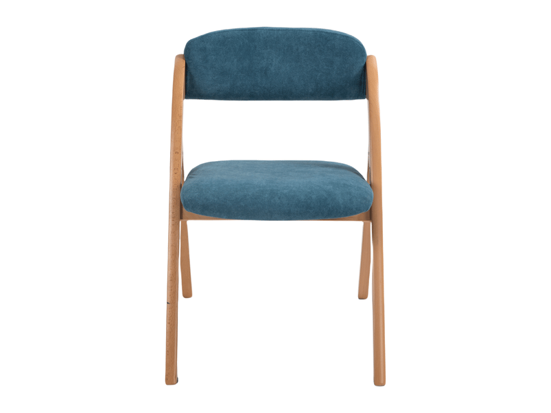 Lot de 2 chaises pliantes homefun en bois bleu, assises rembourrées, housses amovibles - Conforama A