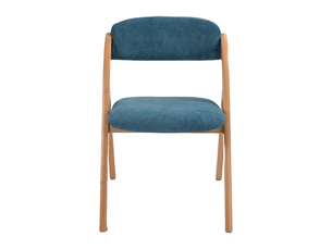 Lot de 2 chaises pliantes homefun en bois bleu, assises rembourrées, housses amovibles