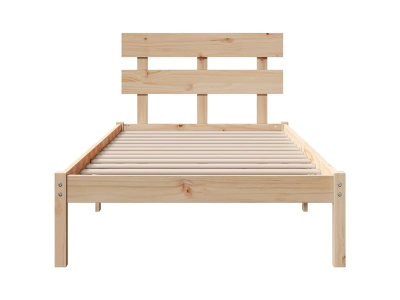 Lit simple- lit adulte - cadre de lit marron 80 x 200 cm bois de pin massif - Conforama D