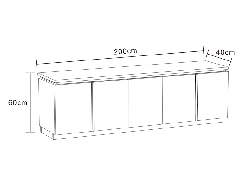  Meuble tv baieta mdf effet noyer plateau céramique travertin mat 200 cm  - Conforama E
