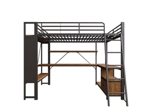 Lit mezzanine 140x200 cm <strong>ZOVIRA</strong> <strong></strong> coloris noir
