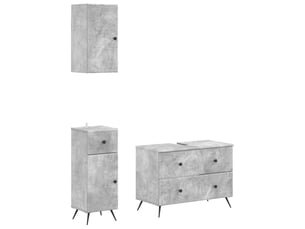 Ensemble de meuble de salle de bain 3 pièces breda gris béton cf63354