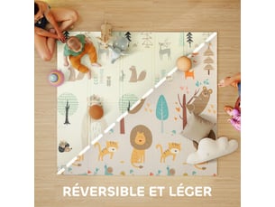 Tapis de jeu pour enfant bebe, tapis d'éveil bébé pliable épais réversible en mousse, multicolore, 196 x 176 x 1,5 cm