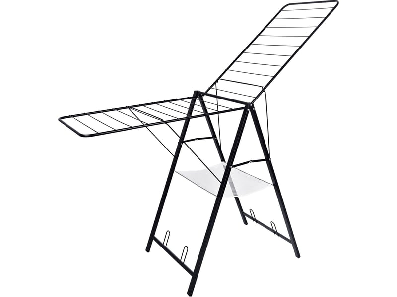  Étendoir à linge pliant avec ailes réglables 104,5 x 171 x 58 cm capacité 12 kg pratique design en acier noir 13_0018995  - Conforama A