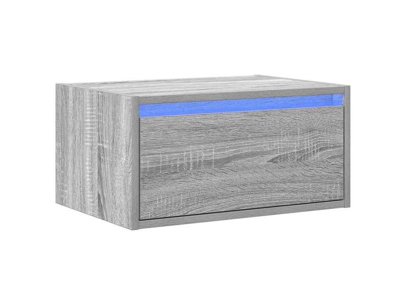  Table de chevet, table d'appoint murale avec lumières led sonoma gris shl53916  - Conforama C