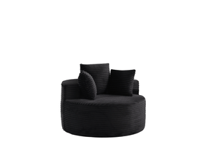 Canapé droit fixe <strong></strong> <strong></strong> 2 places Velours côtelé noir