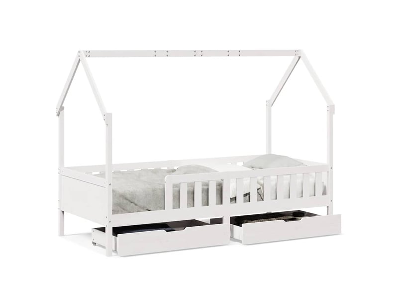 Cadre de lit enfants - lit jeune avec tiroirs sans matelas 80x200 cm bois - Conforama A