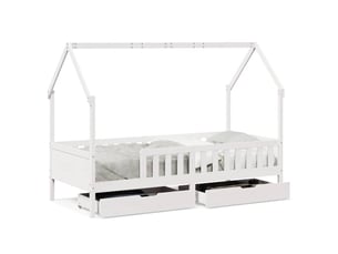 Lit simple 80x200 cm coloris blanc