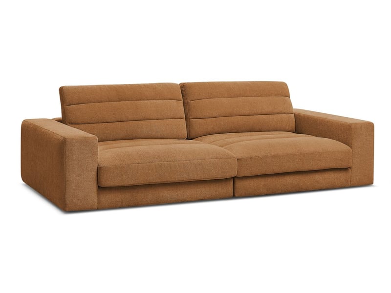  Bobochic canapé droit fixe 3 places sierra tissu texturé orange SIERRA - Conforama A
