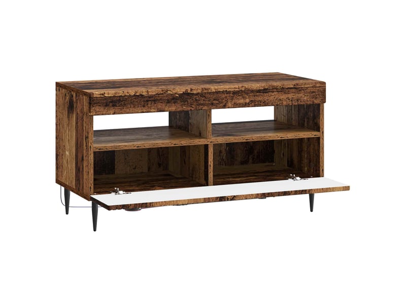 Meuble tv - banc tv - meuble de rangement led bois ancien bois d'ingénierie - Conforama E