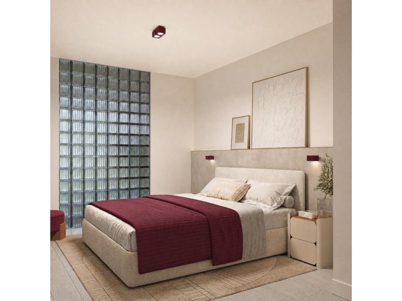 Plafonnier riff 1 bordeaux gx53 aluminium moderne 6x10x10cm SL.3074 - Conforama C