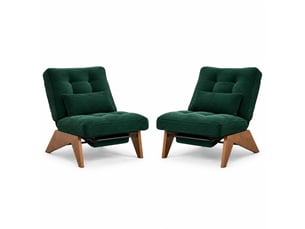 Fauteuil convertible HAVRYA  Velours côtelé vert vendu A l'unité