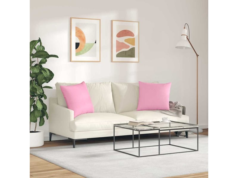  Lot de 2 coussins de canapé, coussins décoratifs tissu rose 50 x 50 cm cf58933  - Conforama D