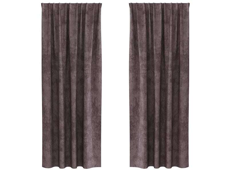 Lot de 2 rideaux en velours, rideaux de fenêtre marron 225 x 140 cm velours cf44234 - Conforama A