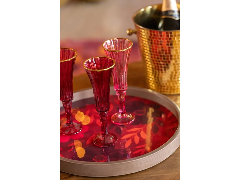  Lot de 3 plateaux muraux yann 60cm fuchsia  - Conforama D