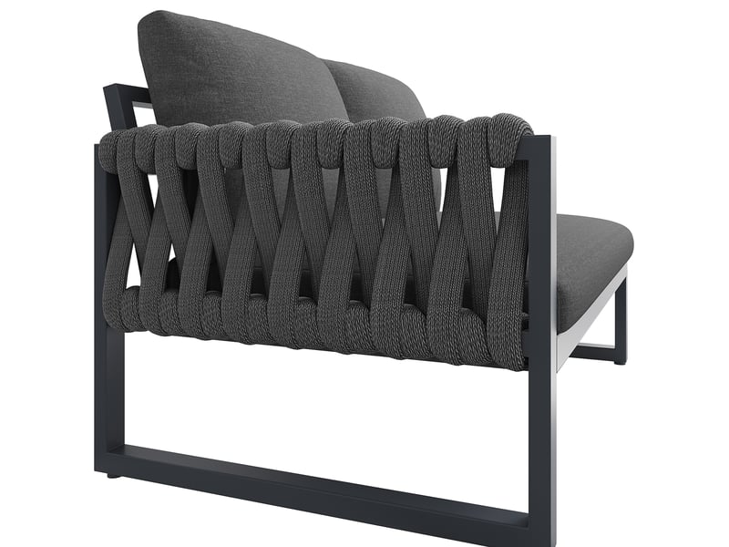  Salon de jardin modulable 6 places gris - coussins déhoussables, assises réglables  - Conforama E