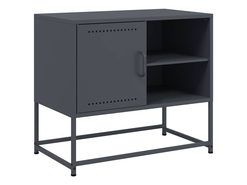  Meuble tv - banc tv - meuble de rangement anthracite 68x39x60,5 cm acier  - Conforama A