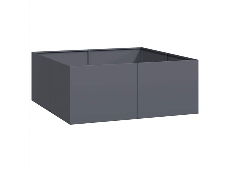  Jardinière - bac à fleurs anthracite 100x100x40 cm acier  - Conforama A