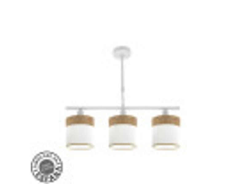  Lampe de plafond fabrilamp cloe blancbois clair 3 x e14 hauteur réglable 44-61 cm 55x14 cm 175453085 - Conforama B