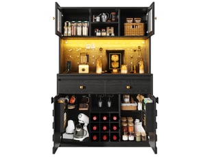 Buffet 4 porte(s) 2 tiroir(s) <strong></strong> <strong>Morn Vibe</strong> - 120 cm coloris noir