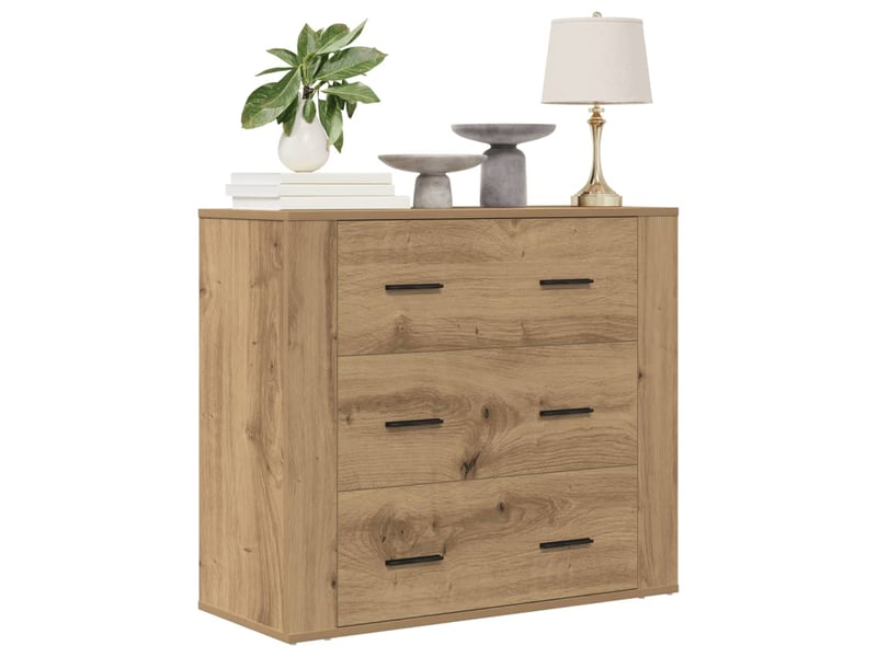  Buffet - bahut - meuble de rangement chêne artisanal 80x33x70 cm bois d'ingénierie  - Conforama B