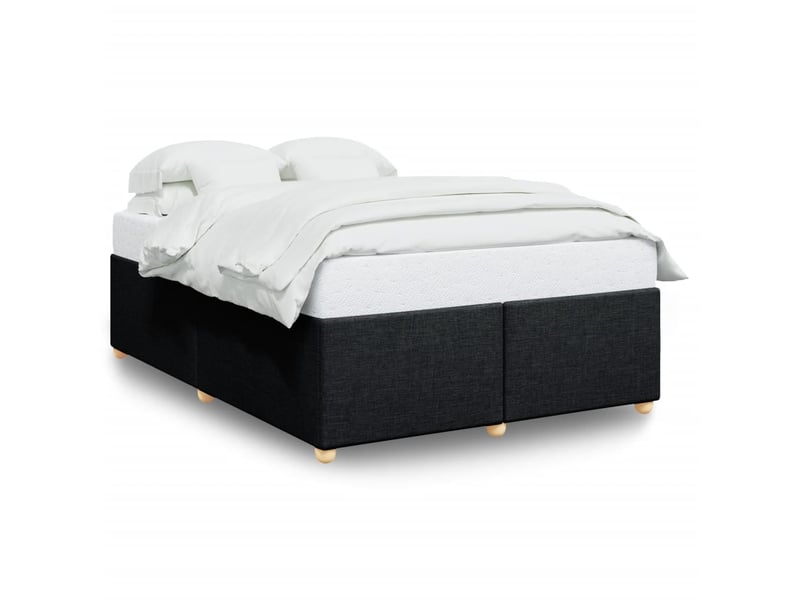  Lit double- lit adulte -  cadre de lit sans matelas noir 140x200 cm tissu  - Conforama A