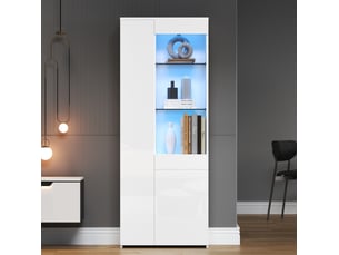 Vitrine coloris blanc 2 étagère(s) <strong>MAISENTIEL</strong> <strong></strong> - 70 cmx180 cm