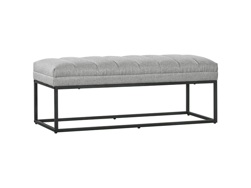  Banc au design industriel pour lit avec pieds en métal en rose et noir  - Conforama A