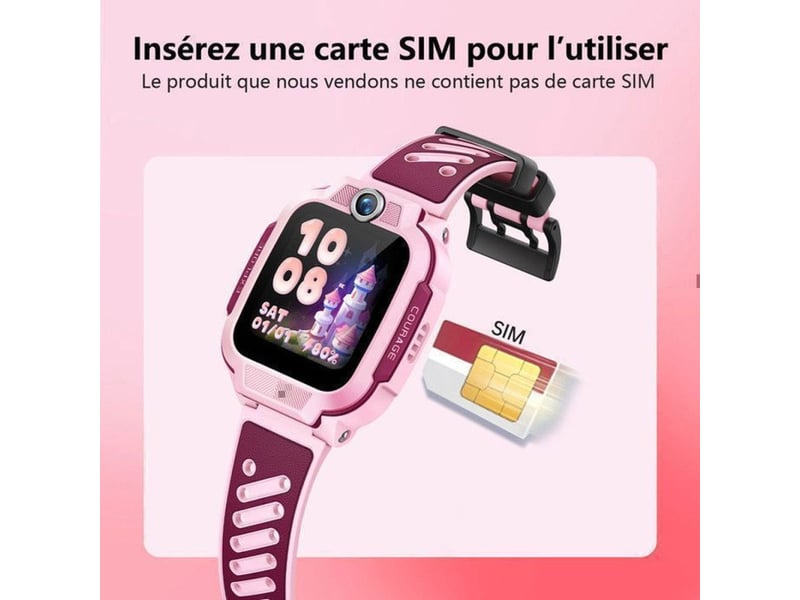  Montre connectee pour enfant z3 rose 4g gps appel video 406806_AABML66324_6_DROPFR - Conforama B