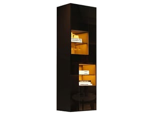 Vitrine coloris noir 7 étagère(s) KORFEE - 44.15 cmx55 cm