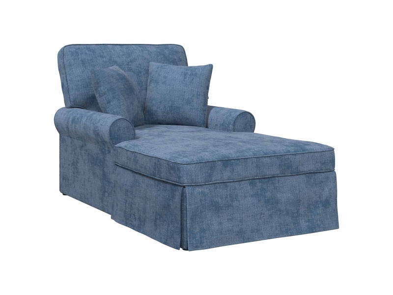 Vidaxl chaise lounge avec jupe avec coussin bleu 157 x 91 x 91 cm ares  - Conforama A