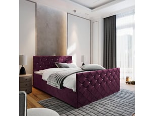 Lit avec rangement 160x200 cm <strong>MASSENO</strong> <strong></strong> coloris rouge