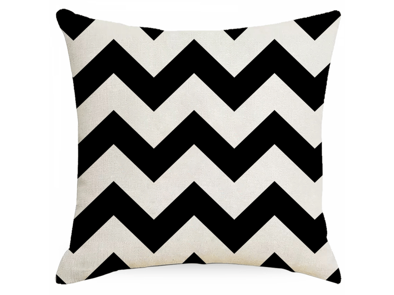  Lot de 4 taie d'oreiller 45 x 45 cm, housse de coussin avec zippée pour maison chaise de salon motifs géométriques, blanc  - Conforama B