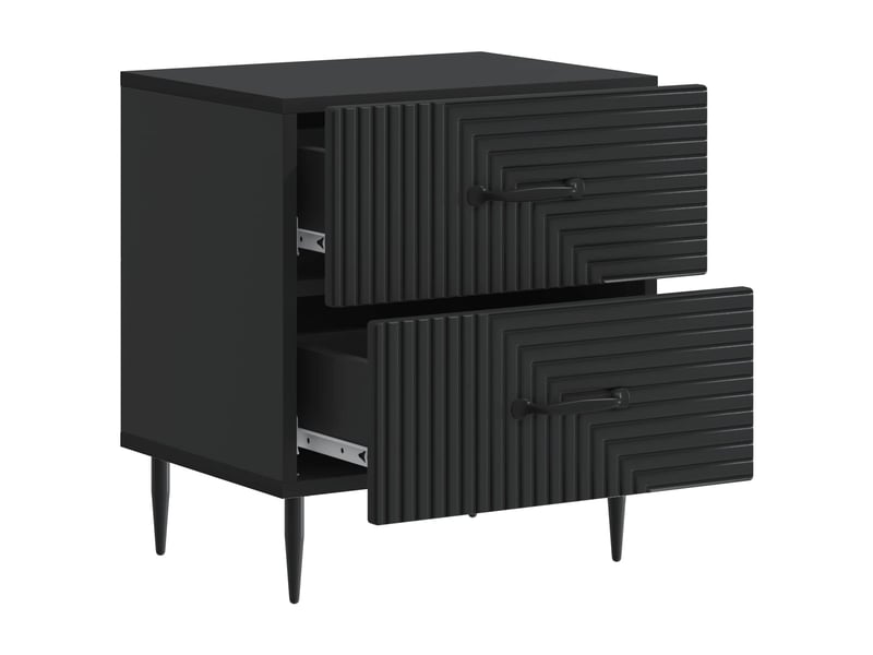  Table de chevet avec tiroir 2 pièces noir 43 x 34,5 x 47,5 cm  - Conforama D