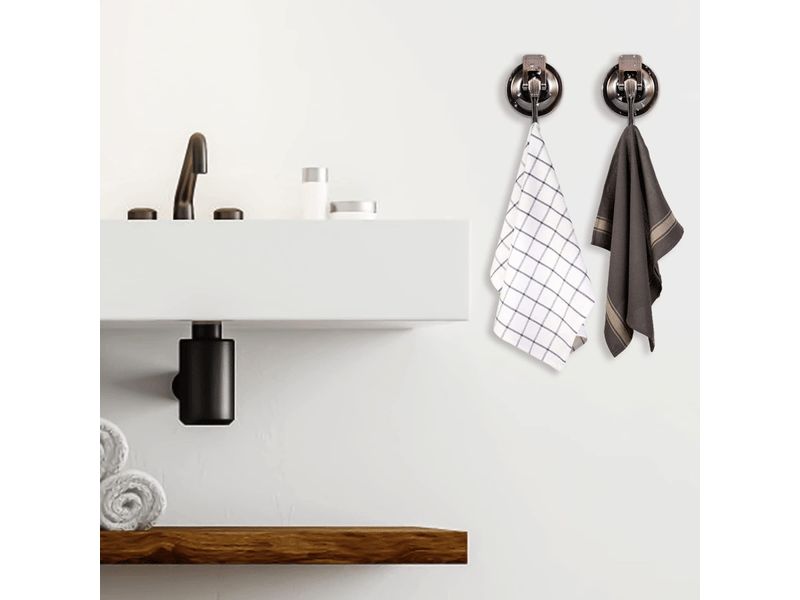  Crochets à ventouse détachables (lot de 2, bronze), de douche à salle de bain, orange FC-ZLS-04811MF - Conforama C