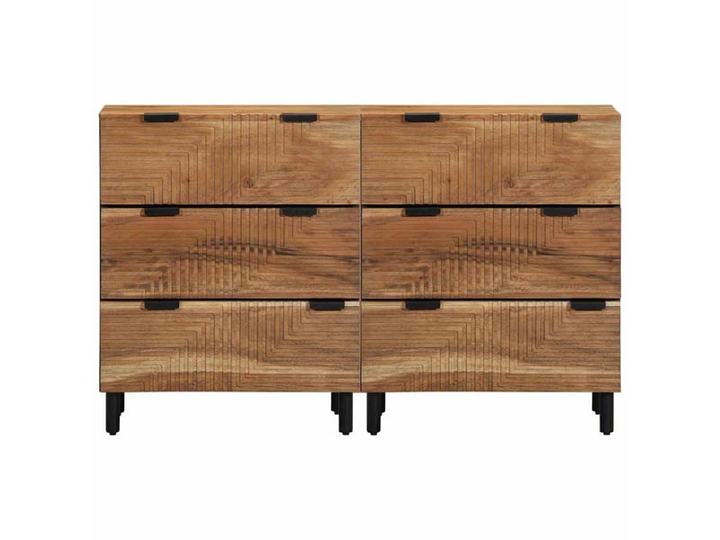  Ensemble de buffet - bahut - meuble de rangement 2 pc 120 x 33 x 75 cm bois d'acacia massif  - Conforama D