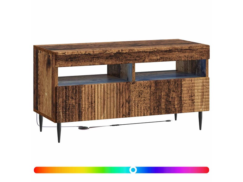  Meuble tv - banc tv - meuble de rangement led bois ancien bois d'ingénierie  - Conforama C