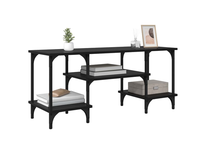  Meuble tv - banc tv - meuble de rangement chêne noir 102 x 35 x 45,5 cm  - Conforama C