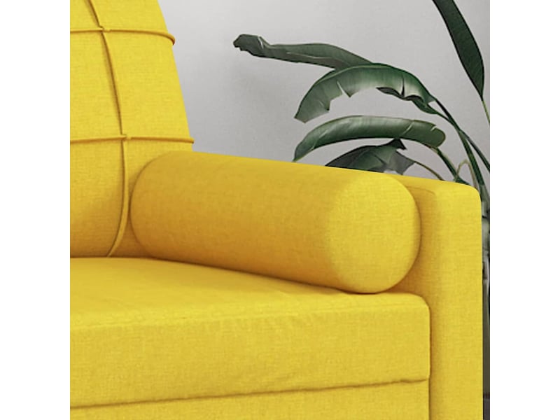  Lot de 2 coussins décoratifs jaune clair ø15x50 cm tissu cf60873  - Conforama E