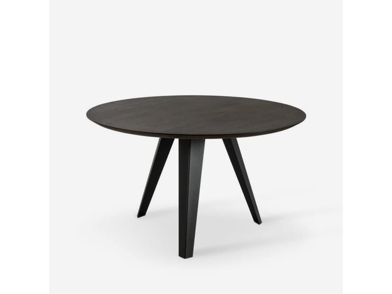 Table ronde fixe en chêne et métal leo - Conforama A