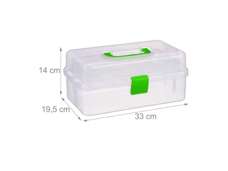  Boîte de rangement pratique transparente 14 x 33 x 19,5 cm avec 9 compartiments design moderne en plastique transparent 13_0006719  - Conforama A