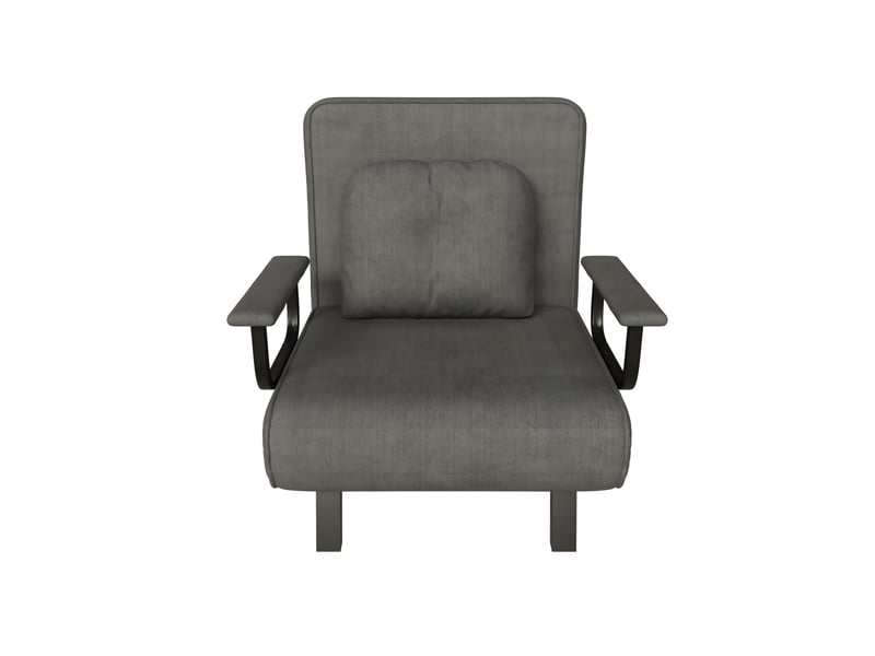  Fauteuil de relaxation convertible 60 x 60 x 80 cm – dossier réglable 5 positions lit 180° – chenille – gris  - Conforama A