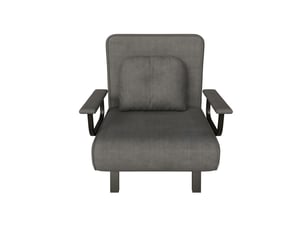 Fauteuil de relaxation convertible 60 x 60 x 80 cm – dossier réglable 5 positions lit 180° – chenille – gris