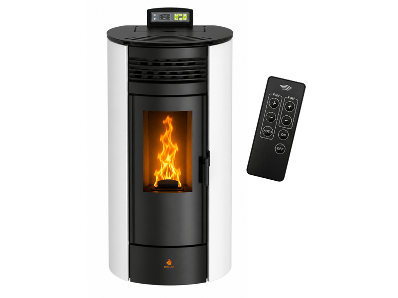 Poêle à granulés étanche flora 14 kw + télécommande - blanc - Conforama A