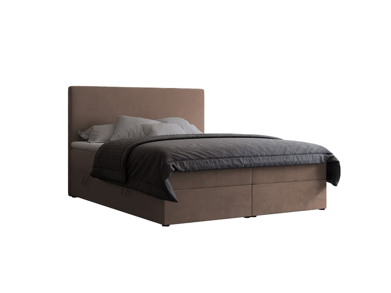  Lit coffre giulia - 180x200 cm - avec matelas et surmatelas - velours dense - marron clair GIULIA - Conforama A